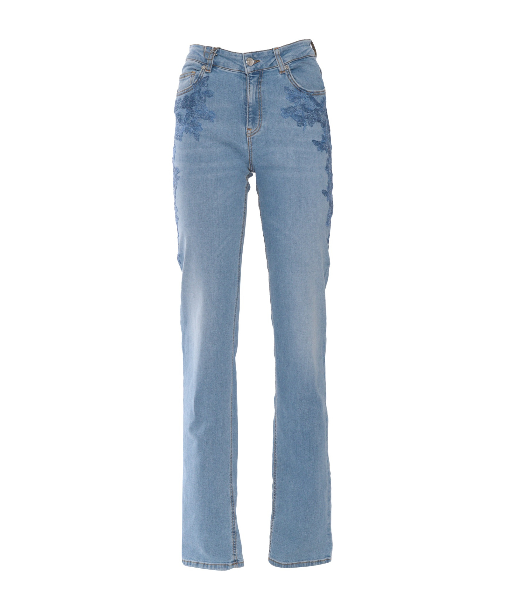 Ermanno Scervino Ermanno Firenze Lace-detailed Stretch Jeans