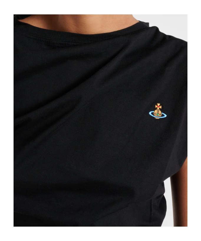 Vivienne Westwood Asymmetric Cotton Top In Black