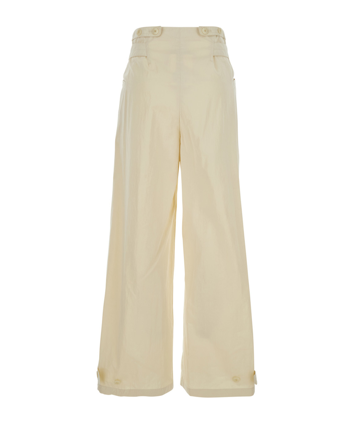 Low Classic Double Belt Pleated Trousers In Beige