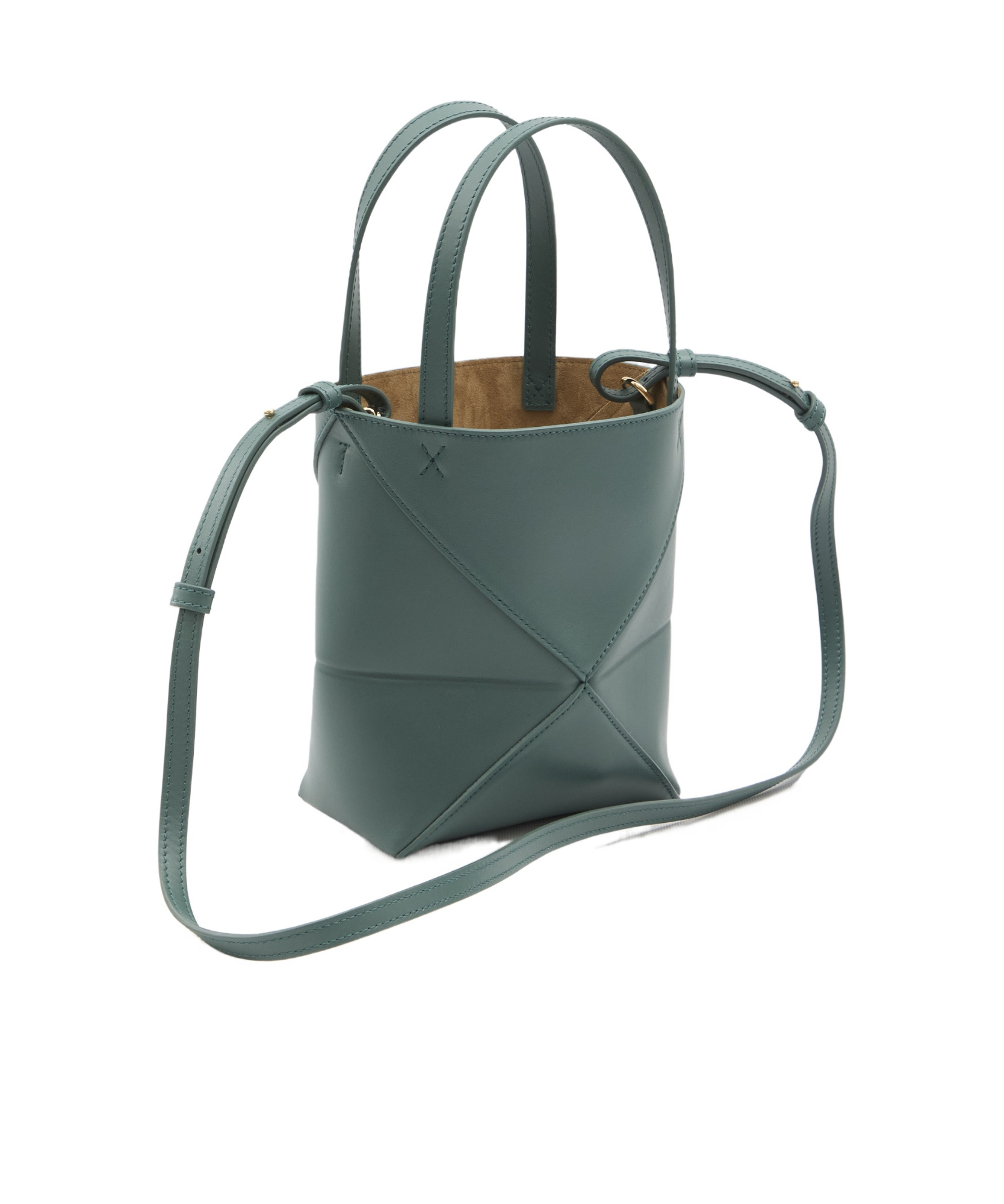 Loewe Mini Puzzle Fold Tote Bag In Green