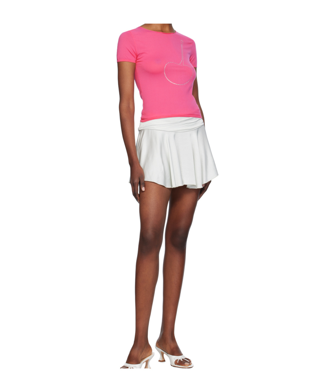 Gimaguas Cherry Rhinestone-embellished T-shirt In Pink