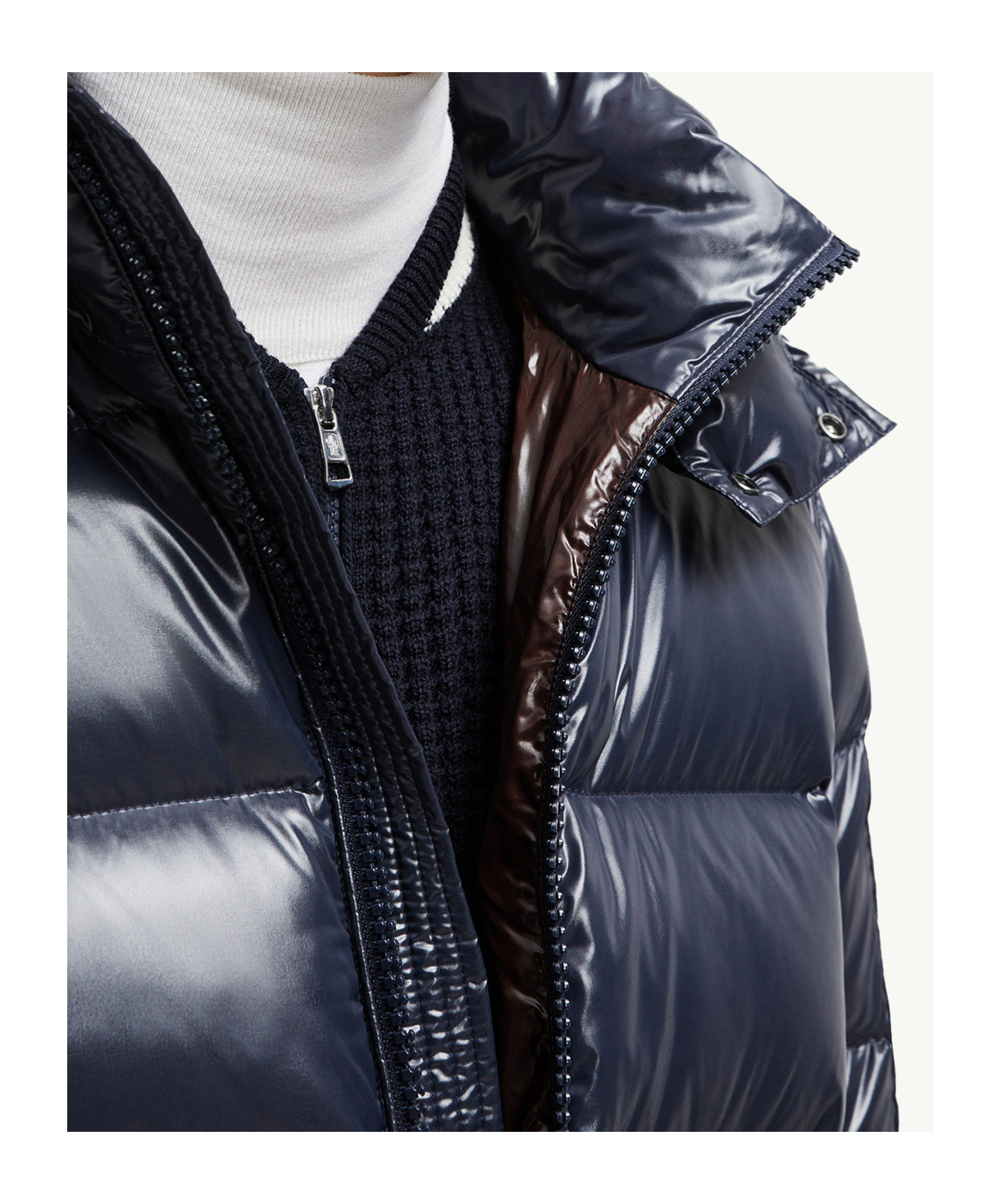 Moncler Mens Navy Maya Logo-patch Padded Shell-down Jacket In Black