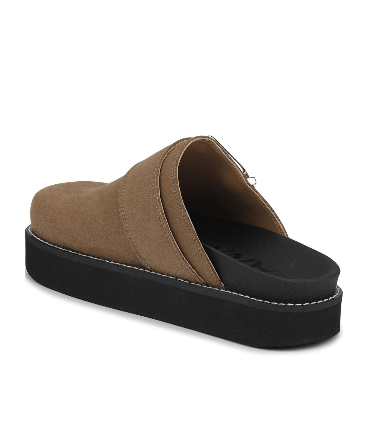 Ganni Buckle-strap Suede Mules In Black