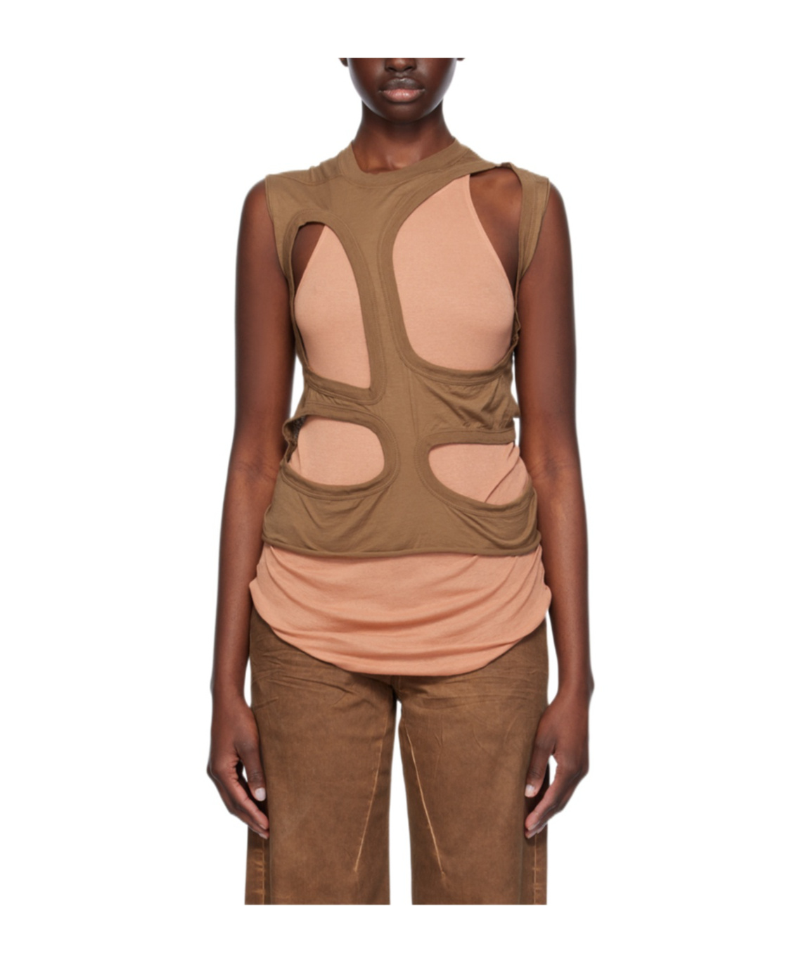 Rick Owens Drkshdw Top  Woman Color Brown In Brown