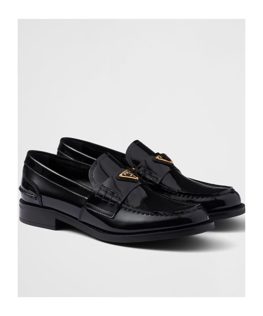 Prada Patent Leather Loafers In Black