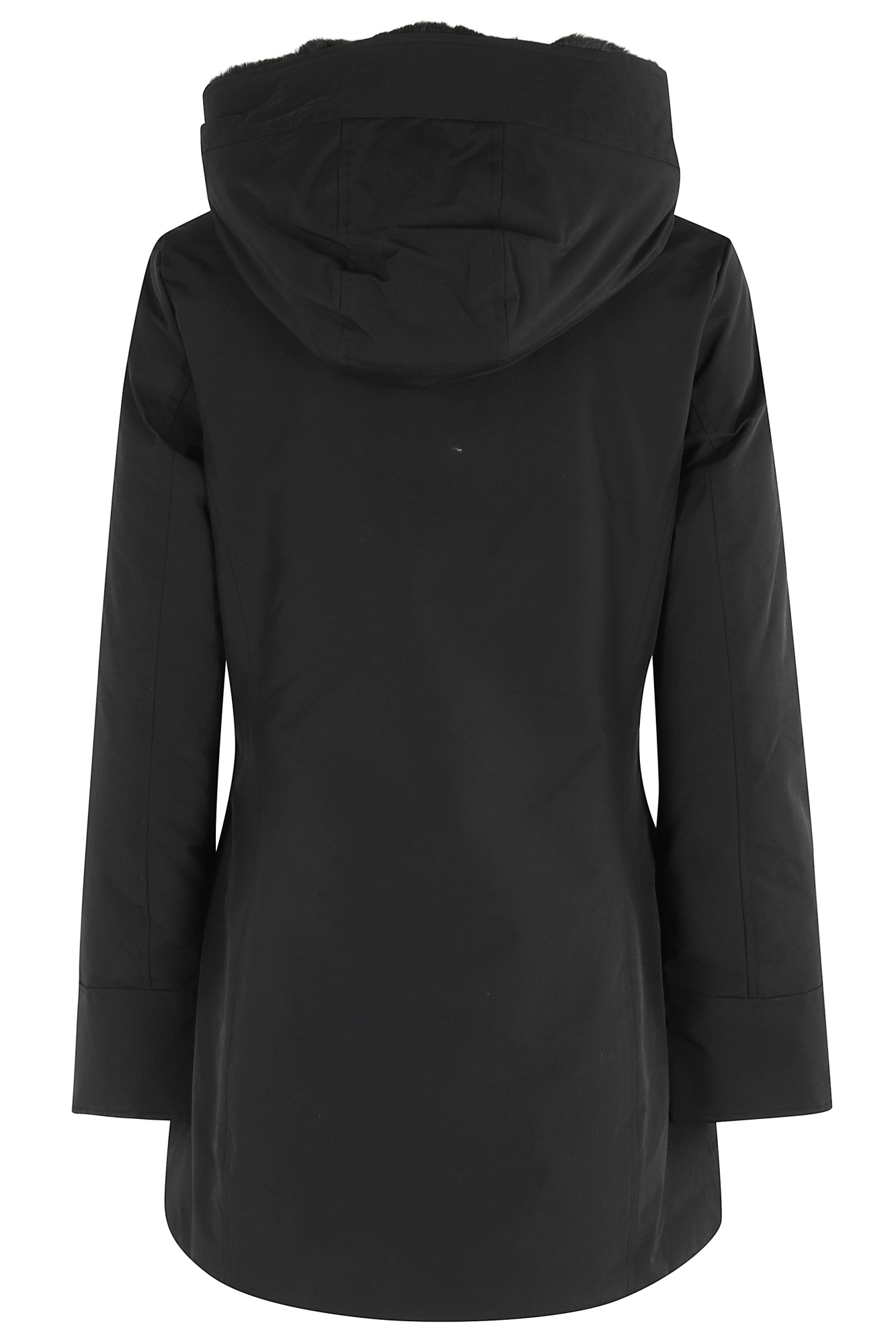 Woolrich Hooded Coat In Black