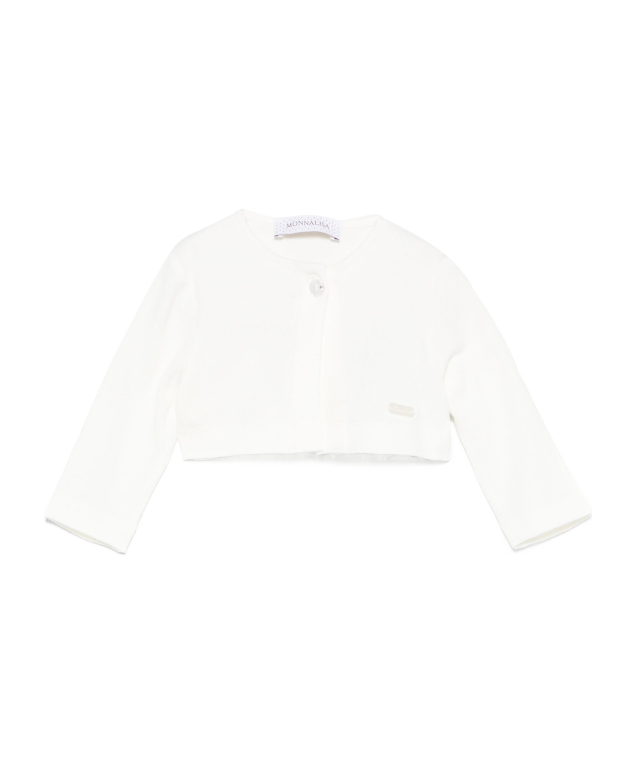 Monnalisa Cropped Cardigan In White