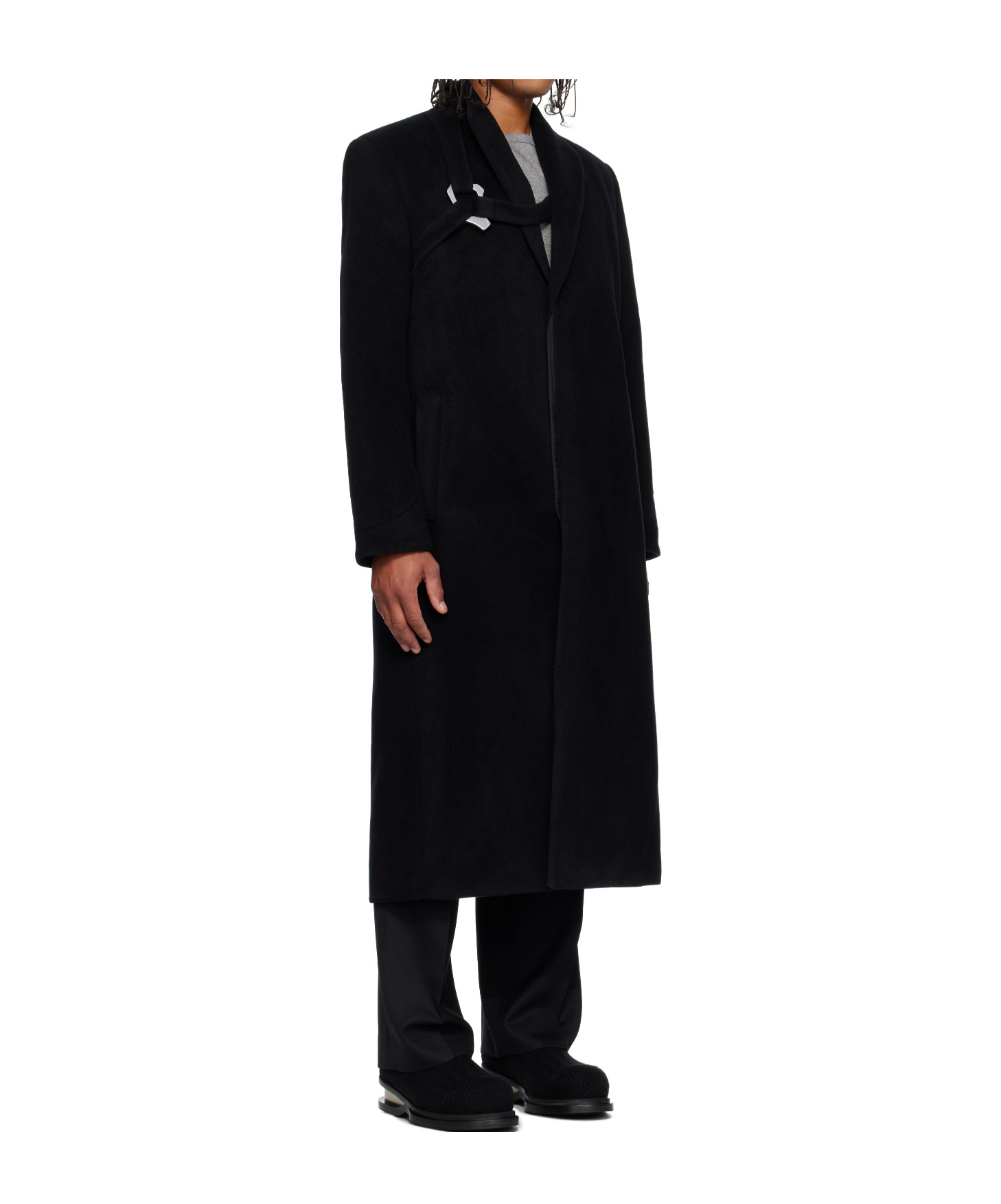 Heliot Emil Titan Wool Coat In Black