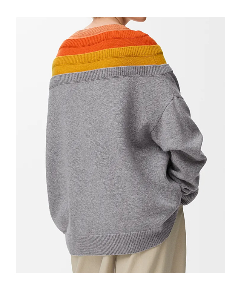Loewe Layered Wool-blend Sweater In Gray
