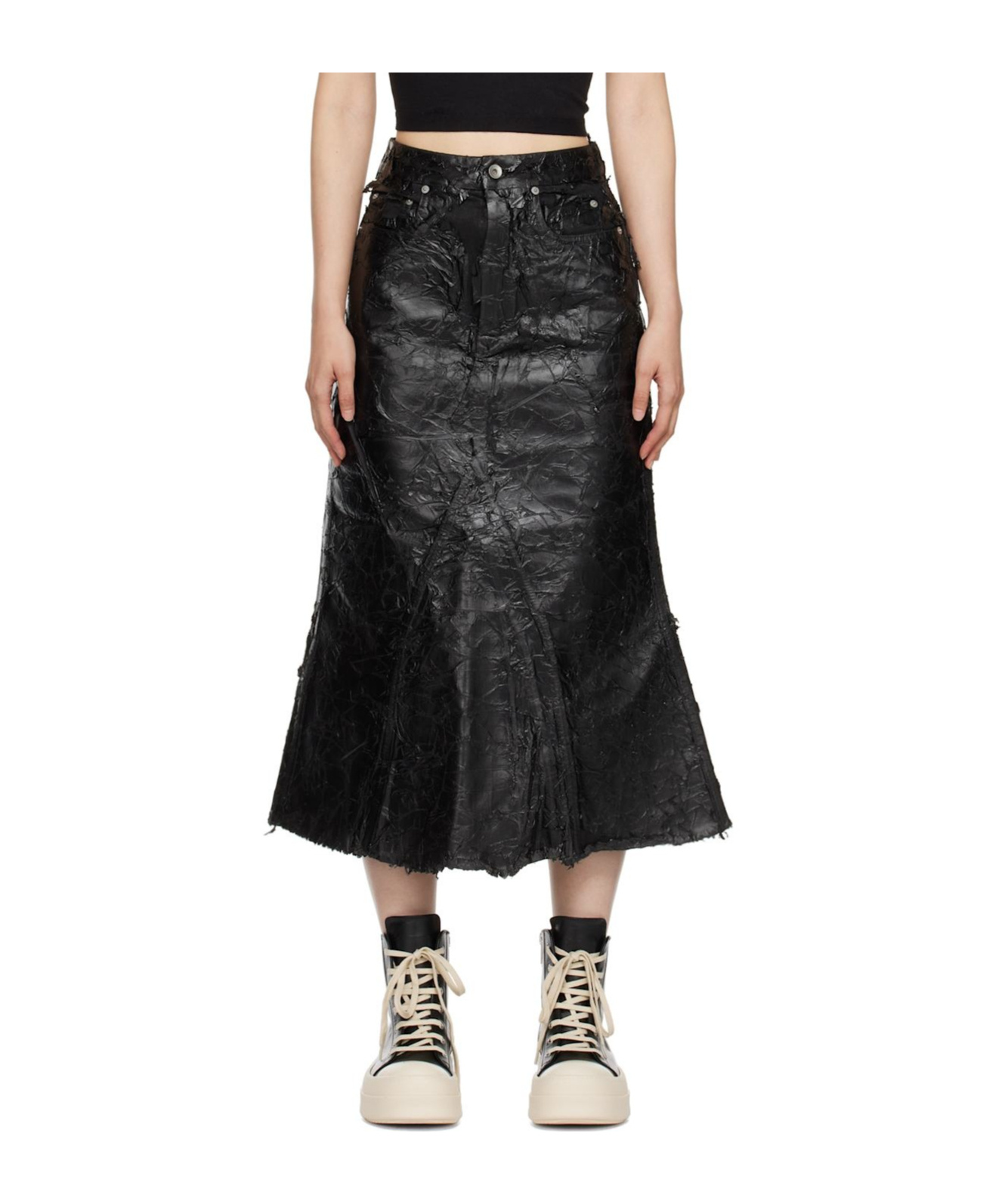 Rick Owens Drkshdw Drkshdw By Rick Owens Woman Denim Skirt Black Size S Cotton In Black