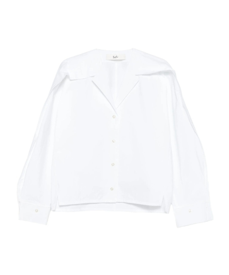 Séfr Arc-collar Shirt In White