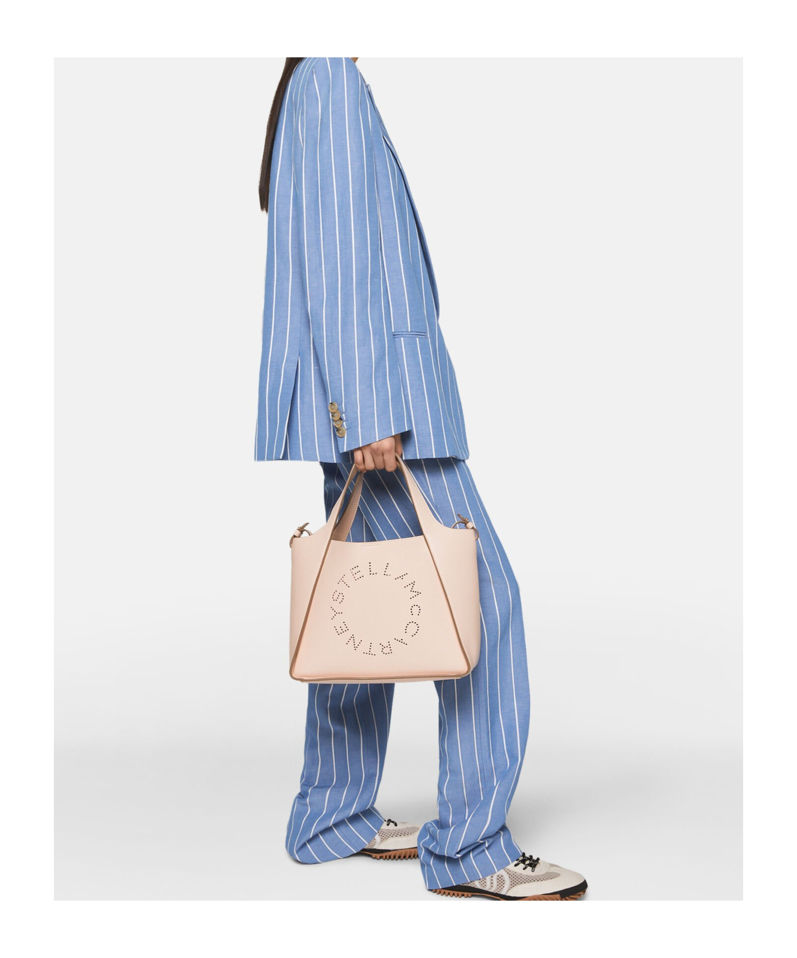 Stella Mccartney Striped Single-breasted Blazer In Blue