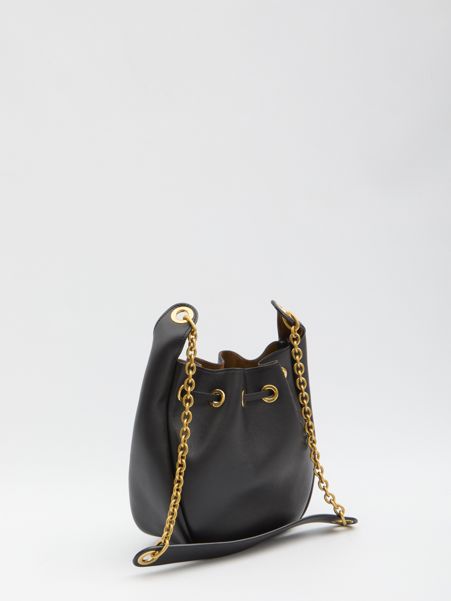 Saint Laurent Logo Bucket Bag In Black