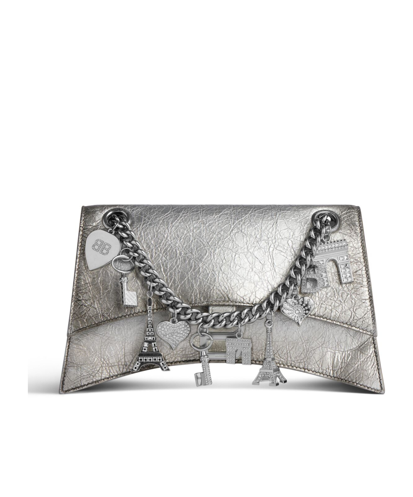 Balenciaga Crush Shoulder Bag In White