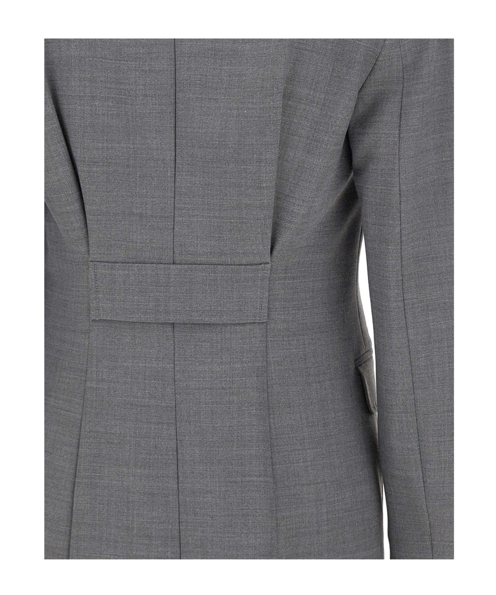 Marella Padded-shoulder Single-button Blazer In Gray