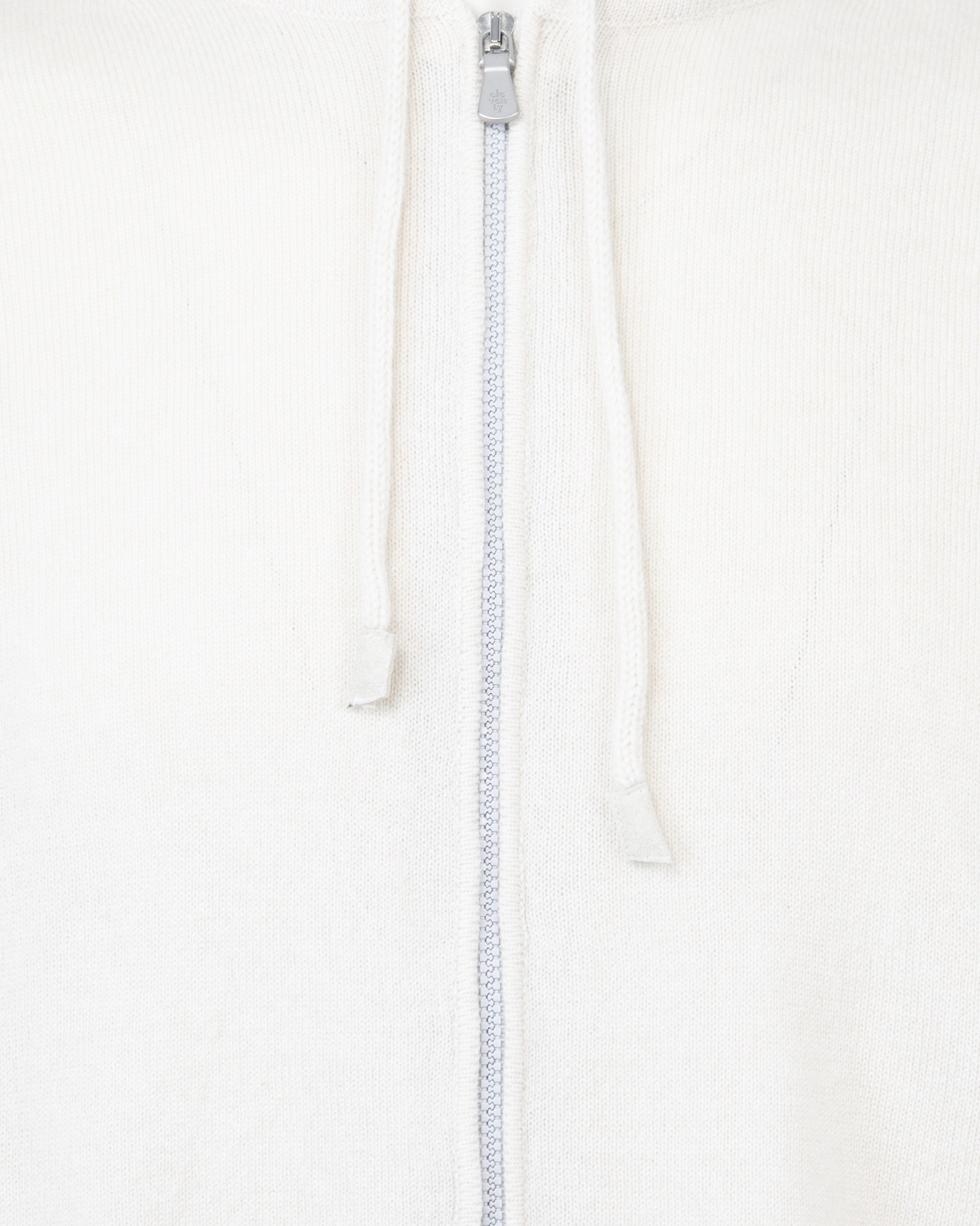Eleventy Beige Full Zip Sweater In White