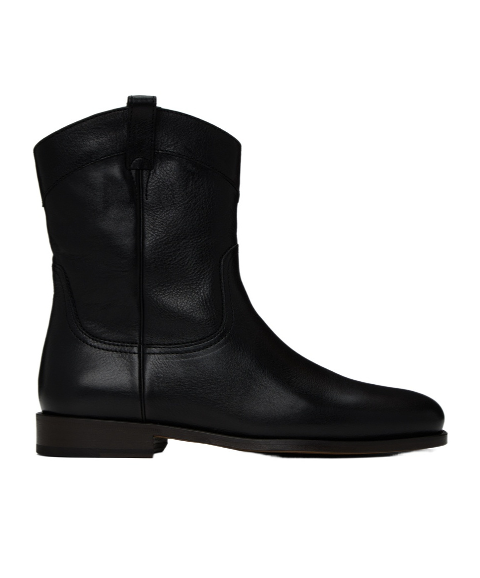 Lemaire Black New Western Chelsea Boots In Black