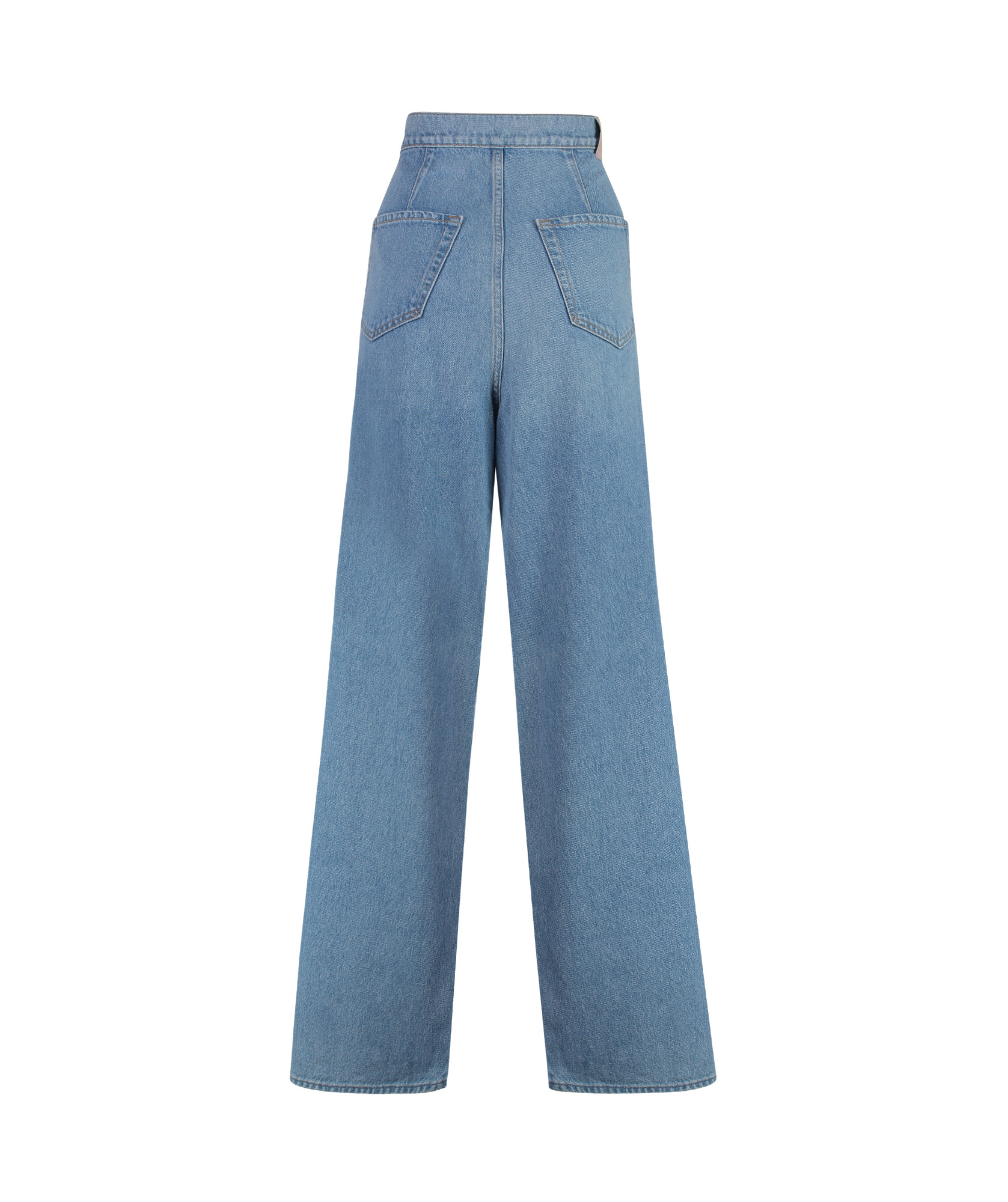 Mother Snacks! The Fold In Funnel Wide-leg Jeans In Blue