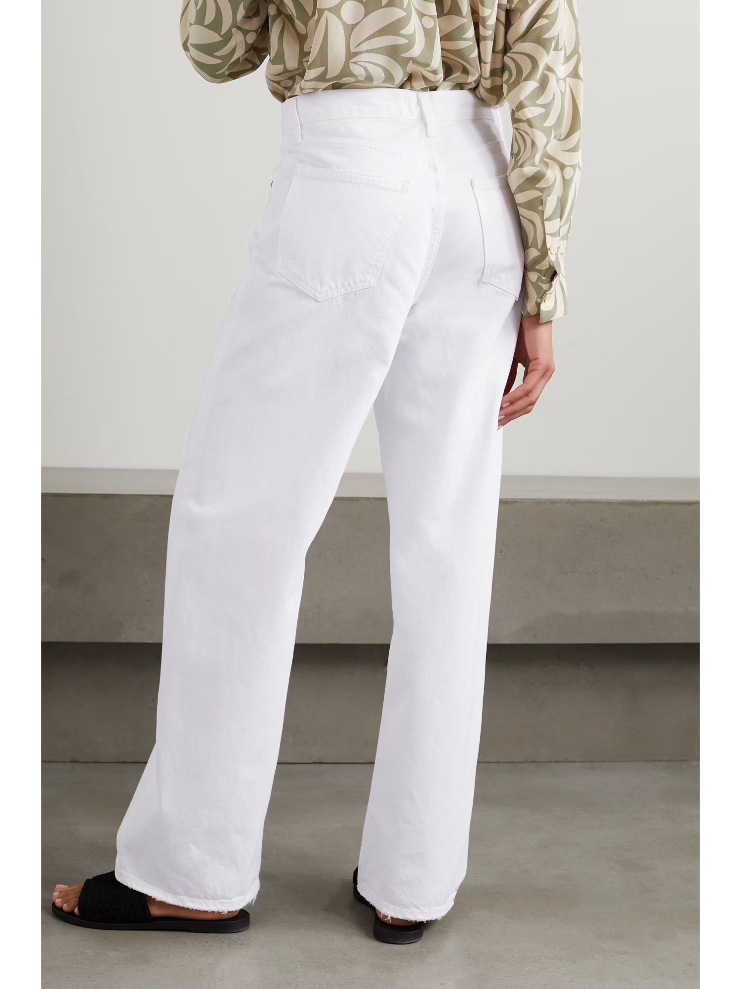 Agolde Denim Trousers With Belt Loops In White