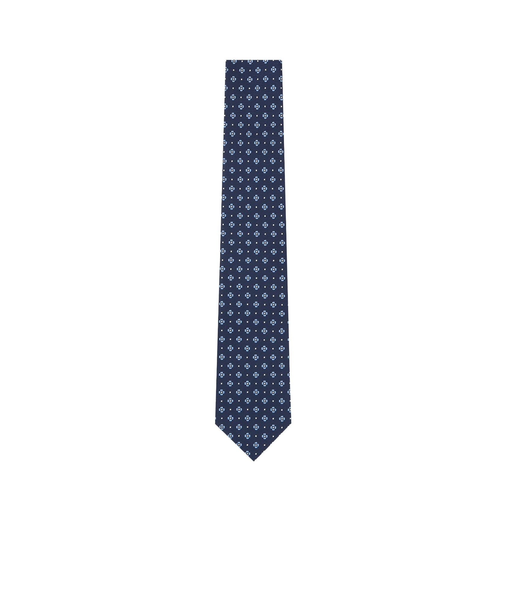 Zegna Floral Pattern Tie In Blue