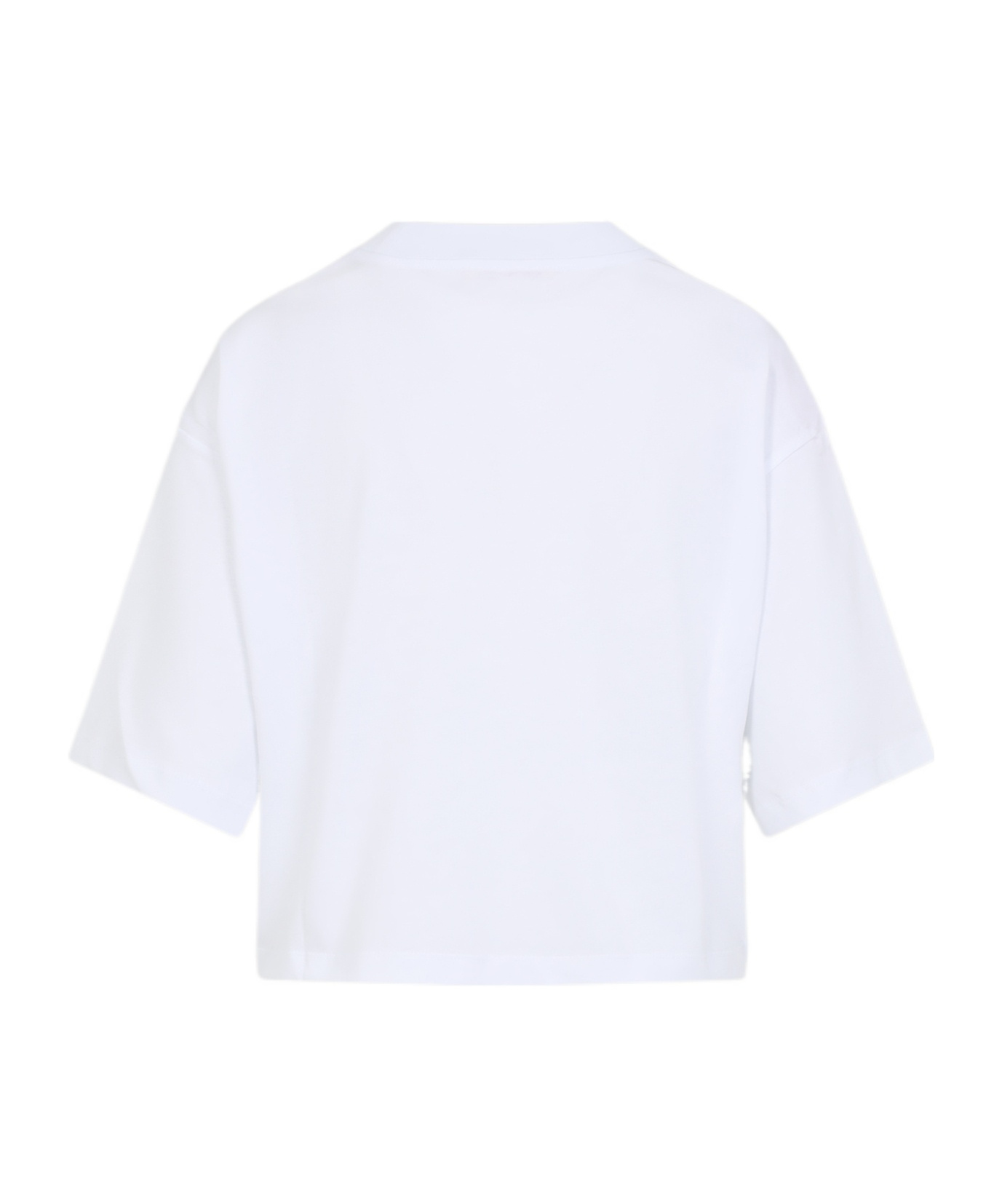 Marni Short Sleeve Boxy Crop Top In White