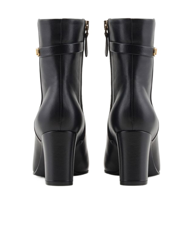 Emporio Armani Logo-plaque Ankle Boots In Black
