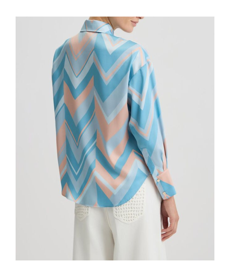 Liu •jo Chevron-print Shirt In Multi