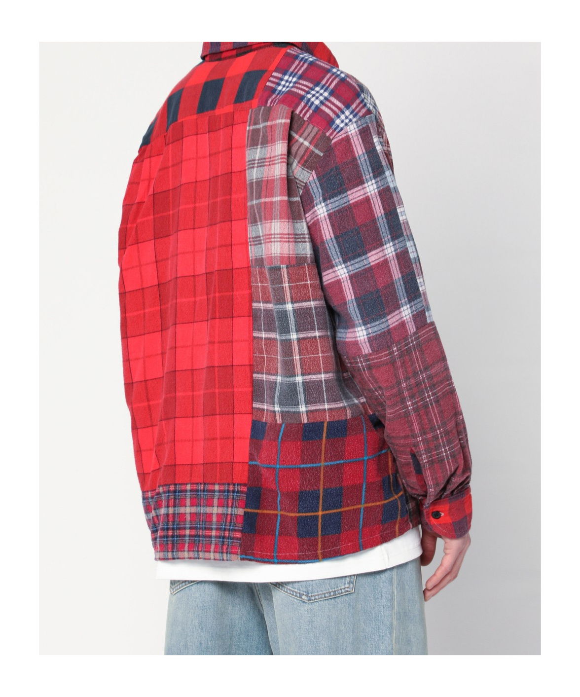 NEEDLES CHECK PATTERN PATCHWORK SHIRT