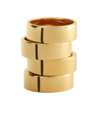 Mm6 Maison Margiela Engraved Rings In Gold