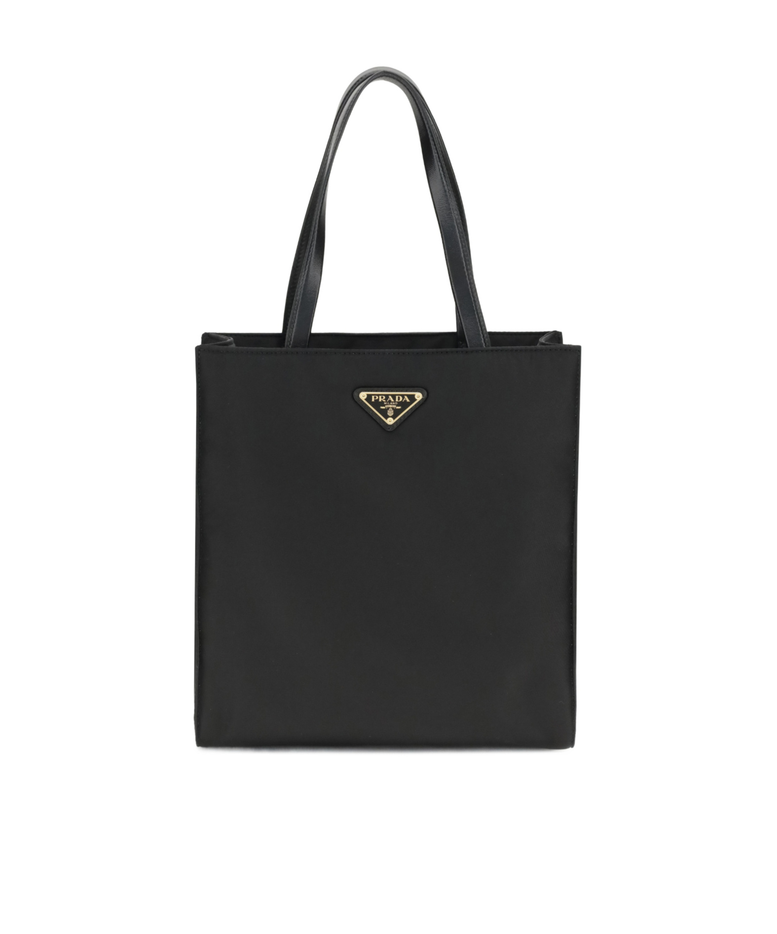 Prada Re-nylon Triangle-logo Tote Bag In Black