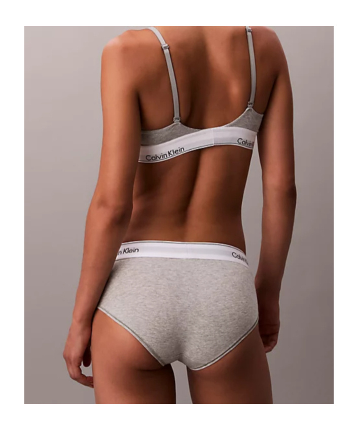 Calvin Klein Lightly Lined Triangle Bralette - Icon Cotton Modal In Gray