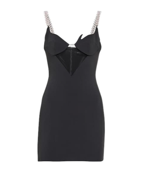 David Koma Mesh-panel Embellished Minidress In Green