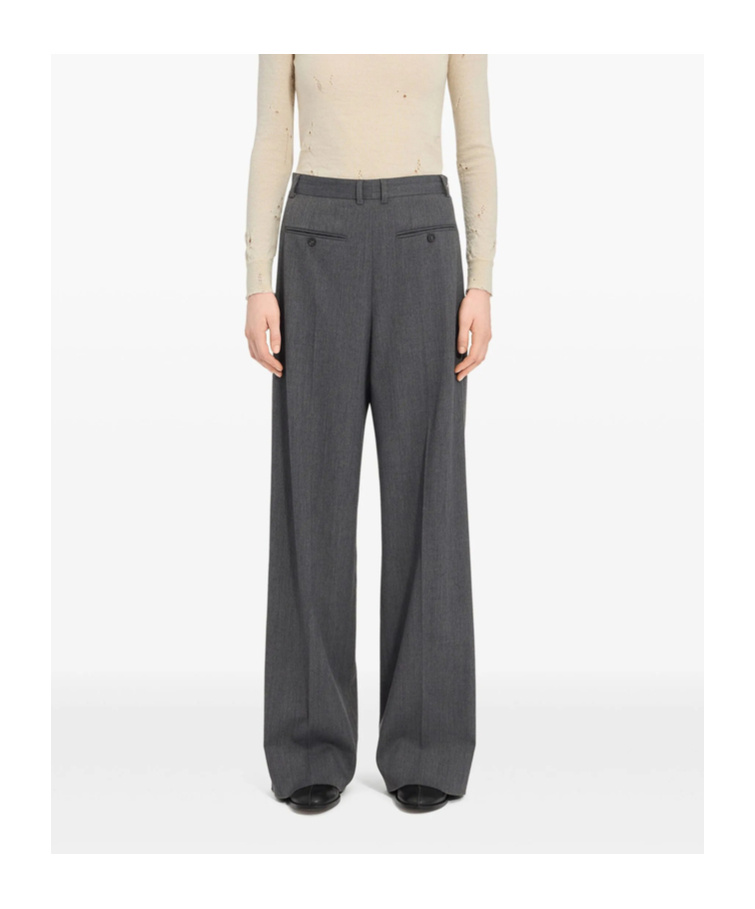Mm6 Maison Margiela Mm6 By Maison Margiela High-waisted Tailored Pants With Wide Leg In Gray