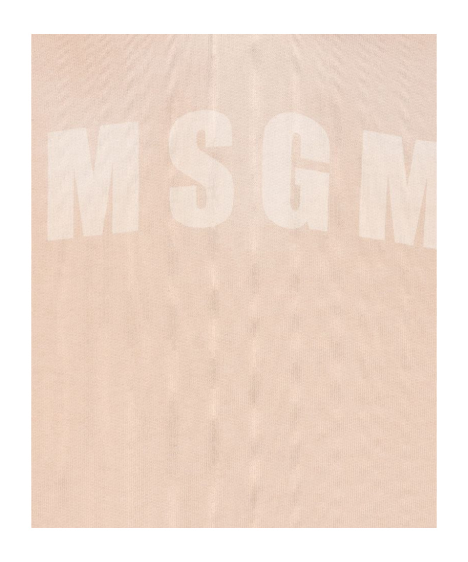 Msgm Logo-print Hoodie In Nude