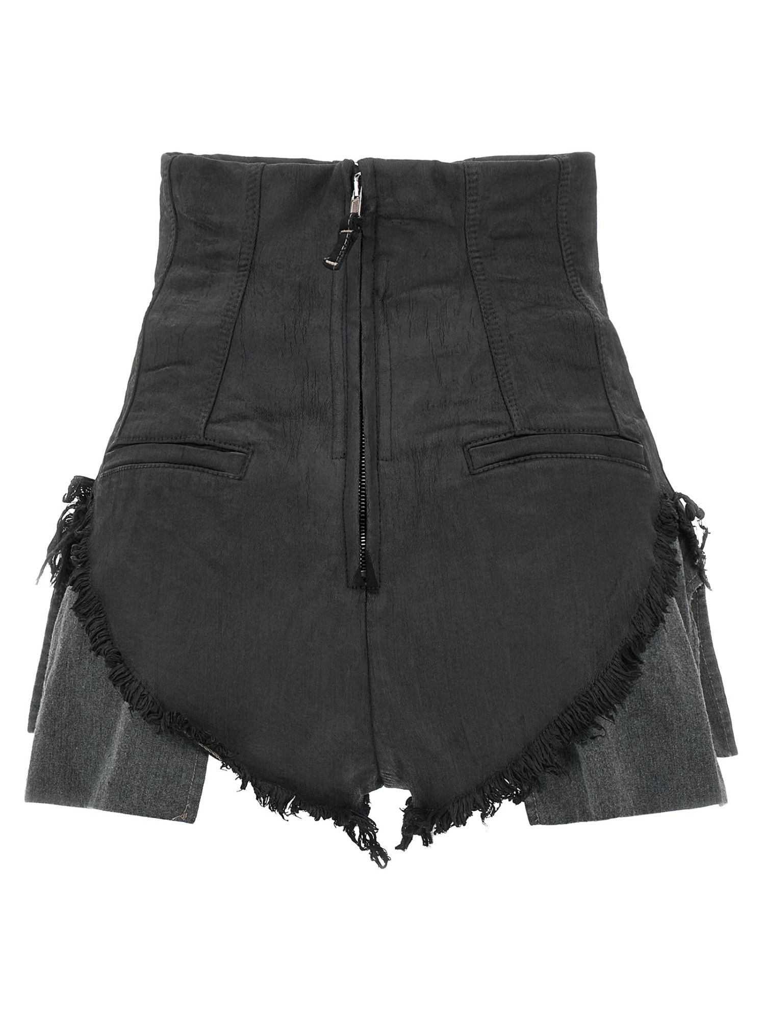 Rick Owens Drkshdw High Waist Cutoff Shorts Pockets In Black