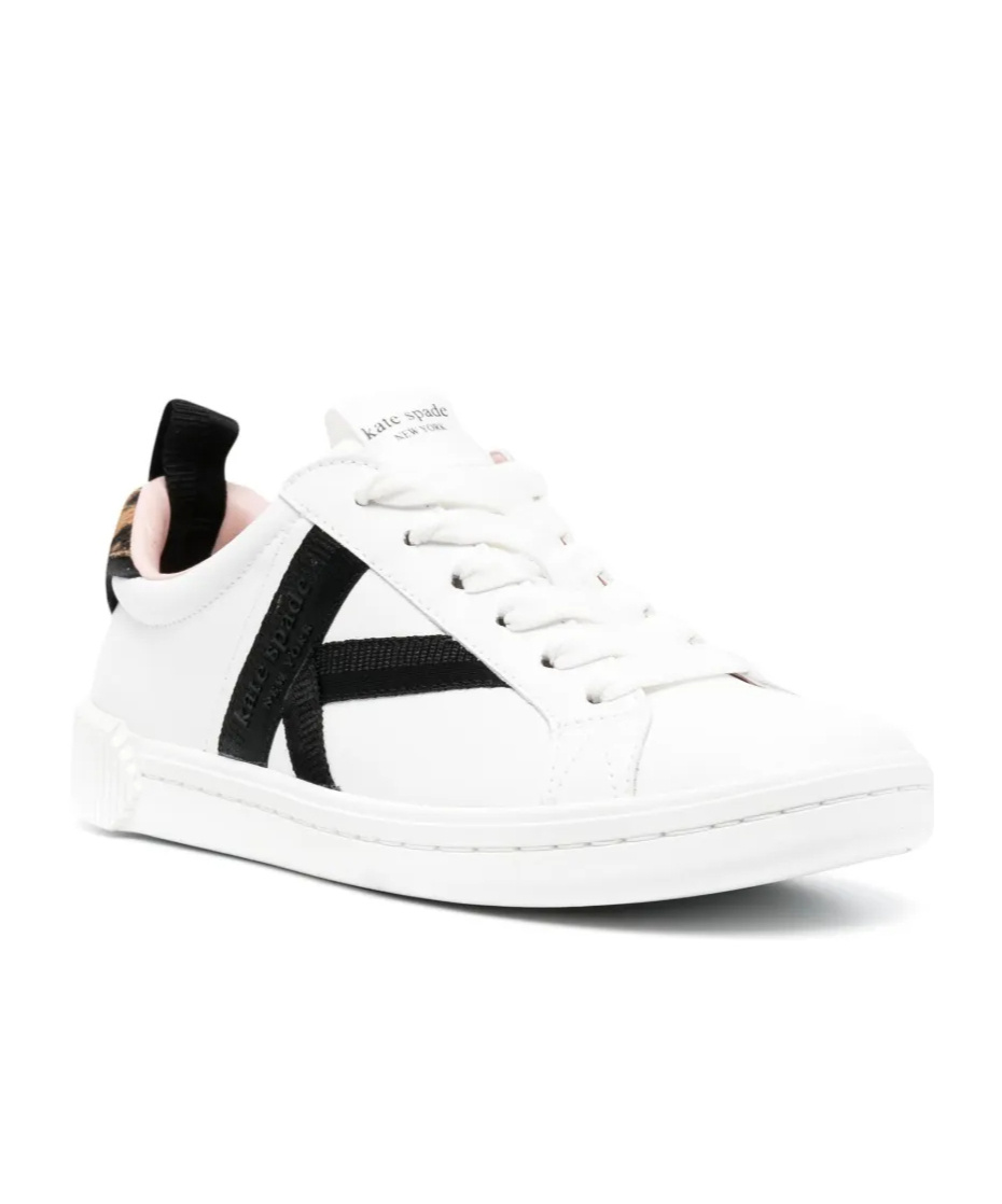 Kate Spade Embossed-logo Low-top Sneakers In White