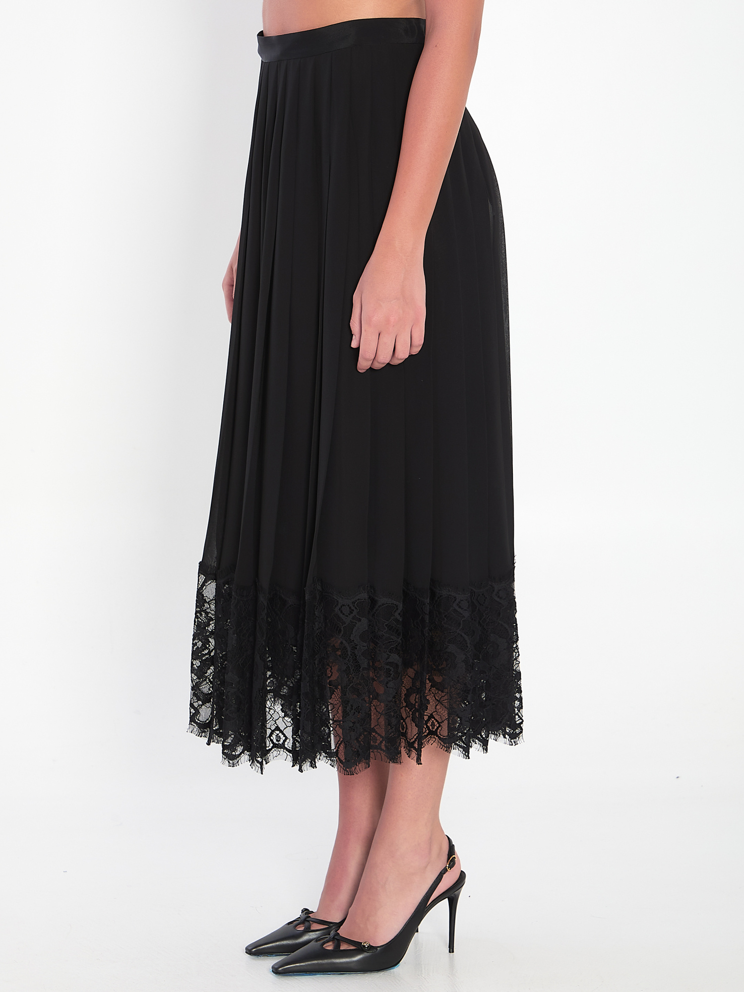 Dolce & Gabbana Dolce&gabbana Women Lace Midi Skirt In Black
