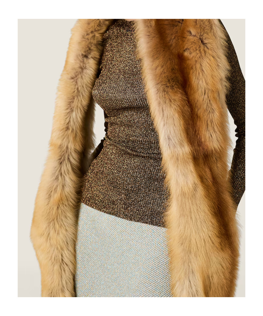Miu Miu Ribbed-knit Flared Skirt In Gray