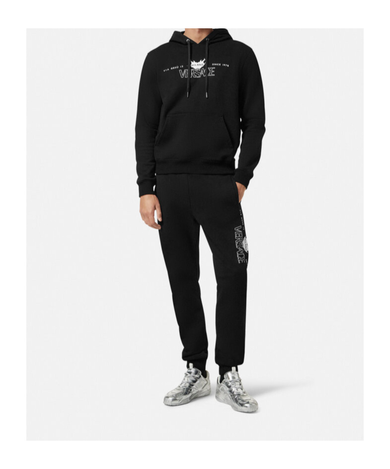 Versace Logo-printed Sweatpants In Black