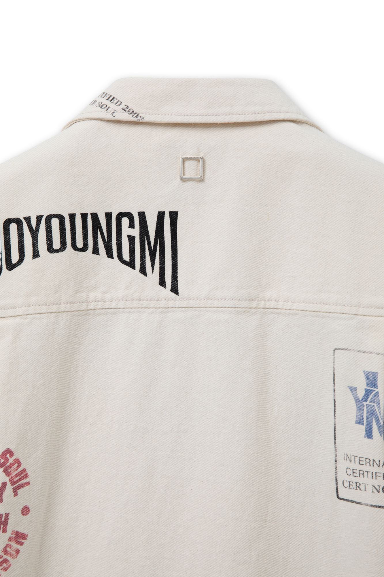Wooyoungmi Beige Bowling Shirt With Cubab Collar And All-over Prints In Cotton Man In Beige