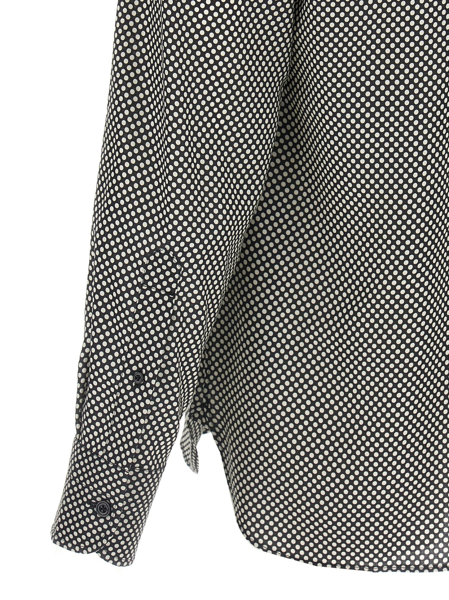 Tom Ford Black Polka Dot Lyocell Shirt In Gray