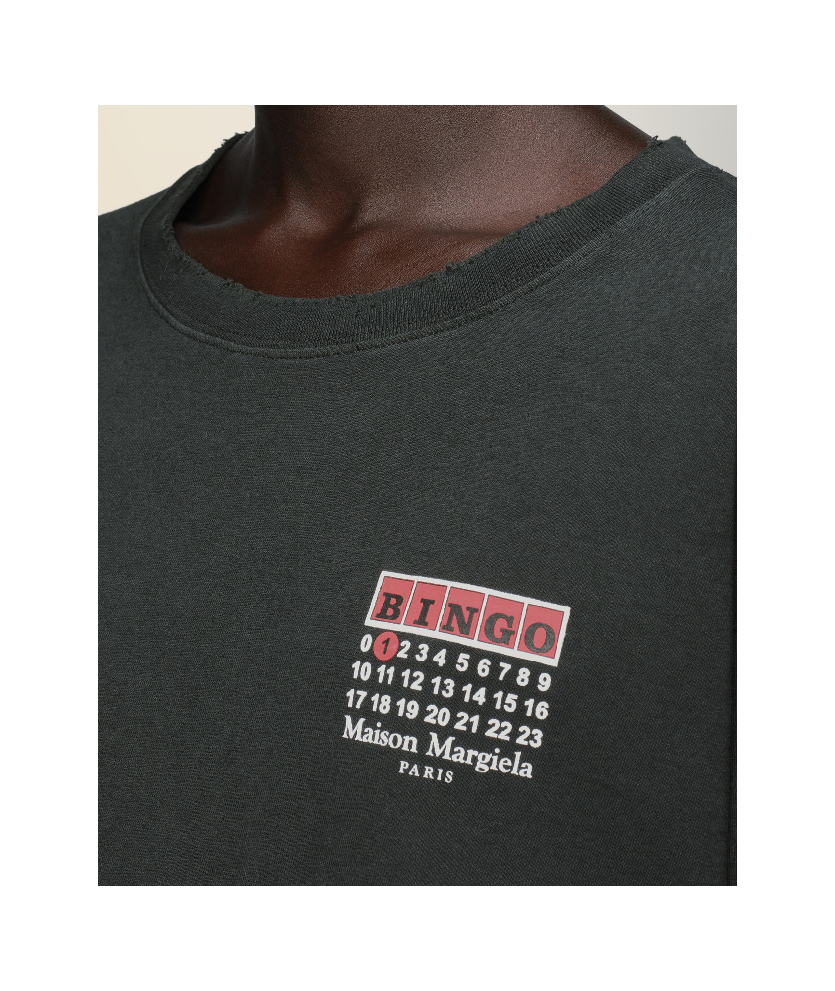 Maison Margiela Bingo T-shirt Woman Carbon In Black