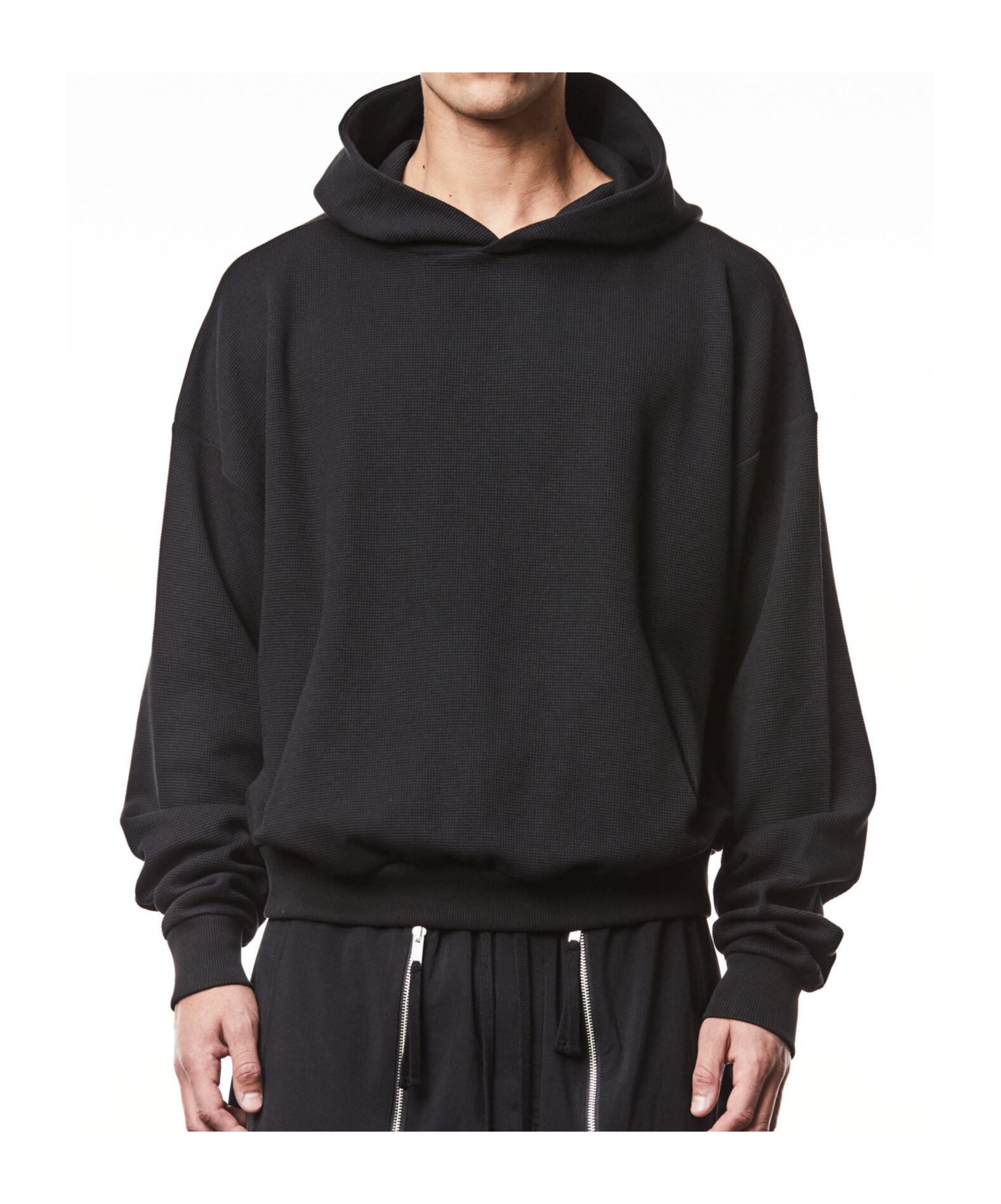 Thom Krom Long-sleeved Hooded Hoodie In Black