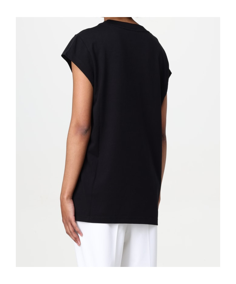 Pinko Logo Printed Crewneck T-shirt In Black