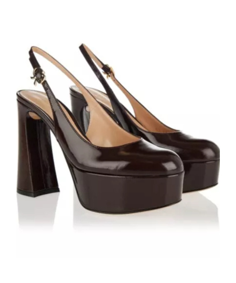 Gianvito Rossi Thick Soled Hallow-heeled Sandals In Brown