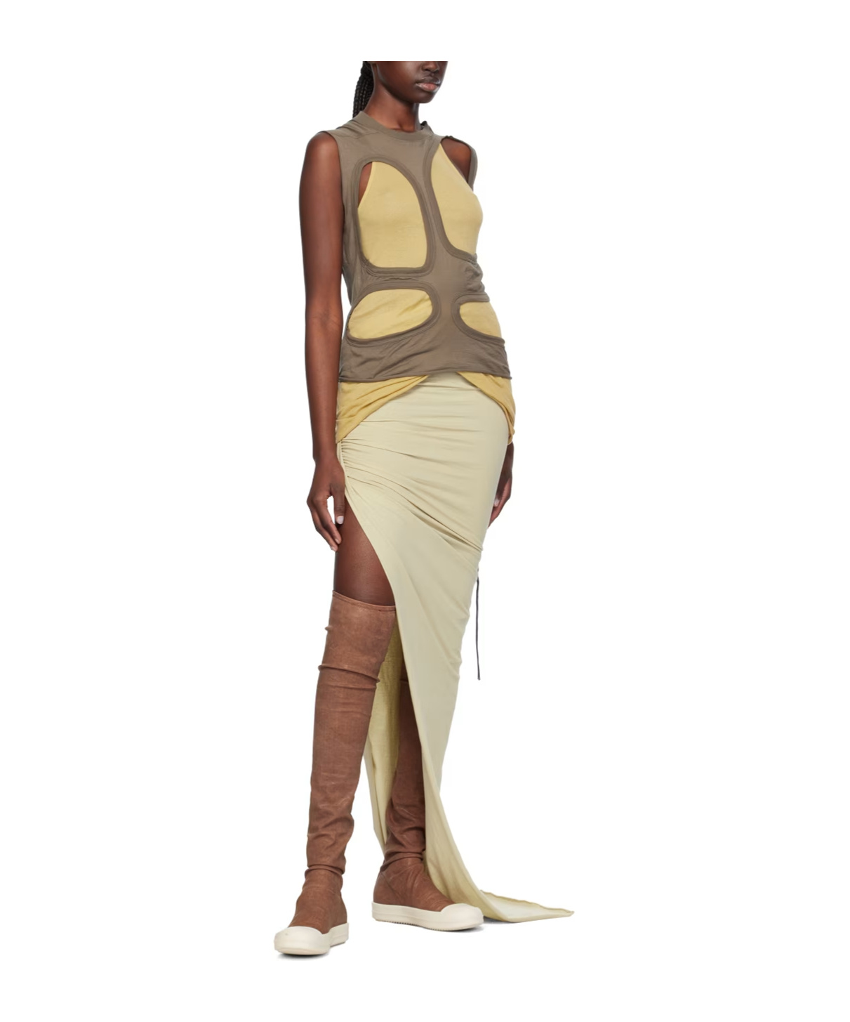 Rick Owens Drkshdw Gray Membrane I Tank Top In Green