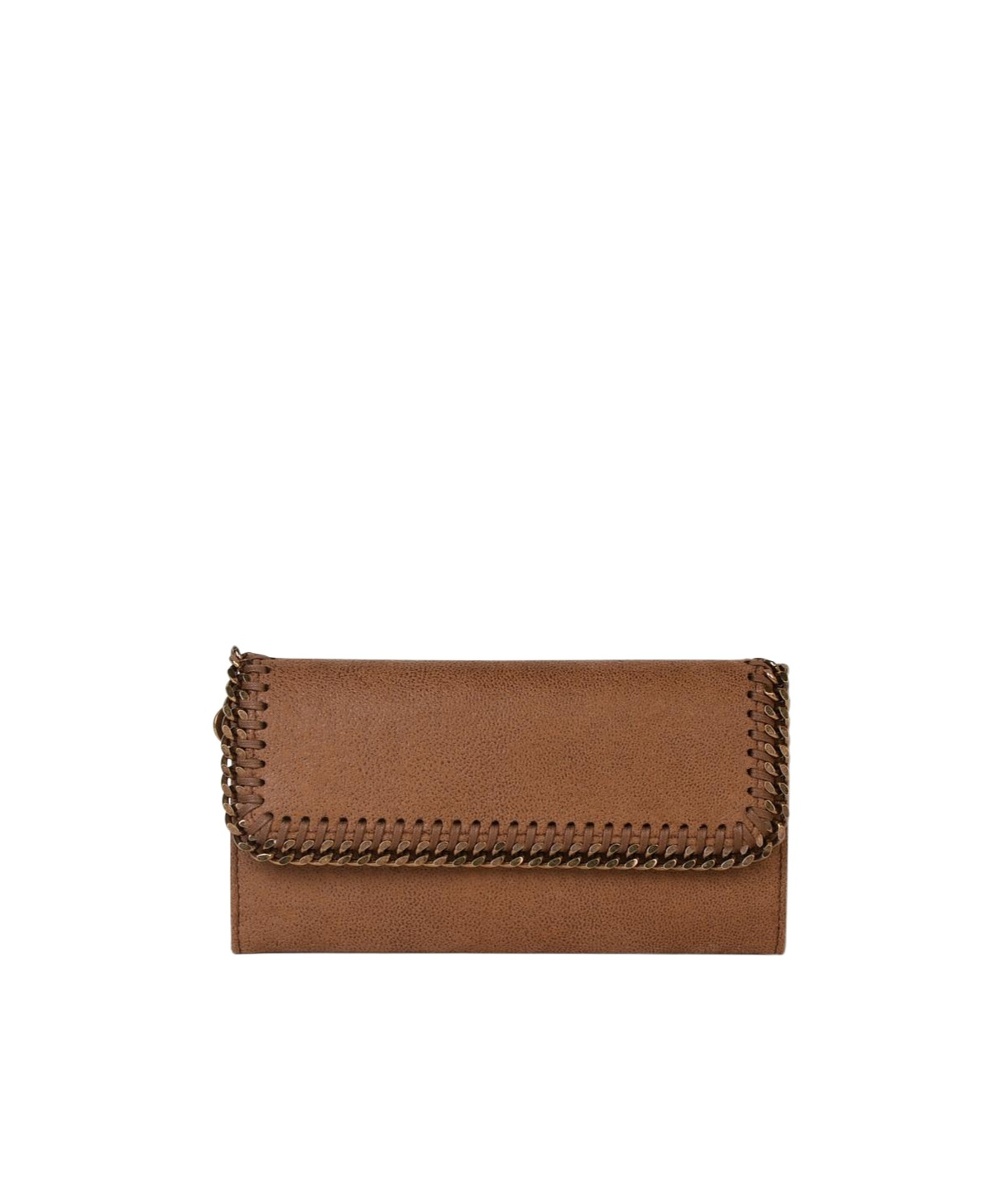 Stella Mccartney Light Brown Recycled Polyester Wallet Woman In Brown