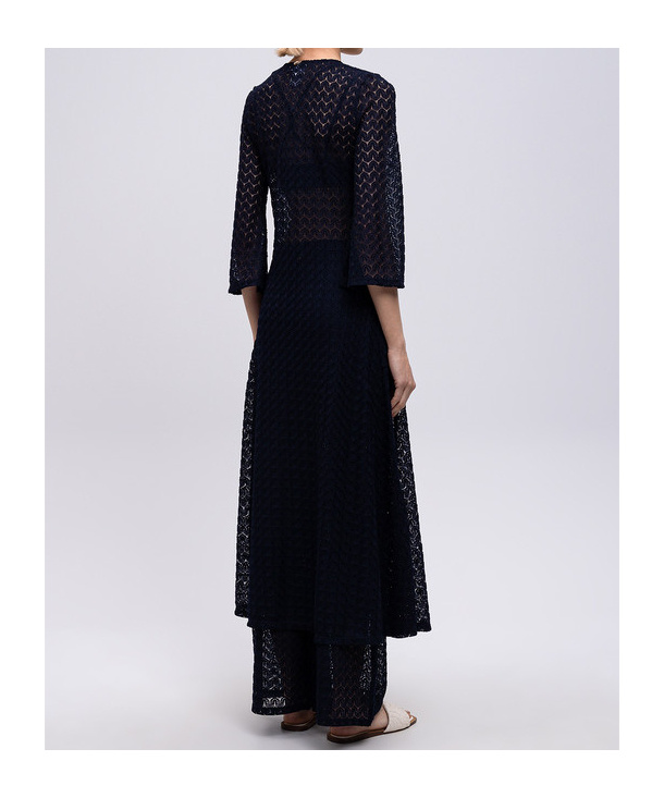 Twinset Open Knit Beach Dress In Black