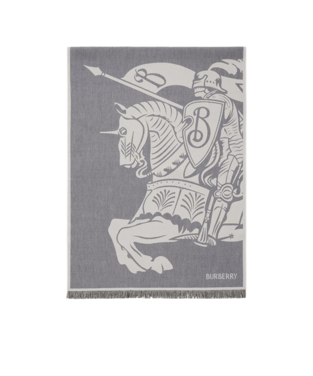 Burberry Ekd Wool Cotton Scarf In Gray
