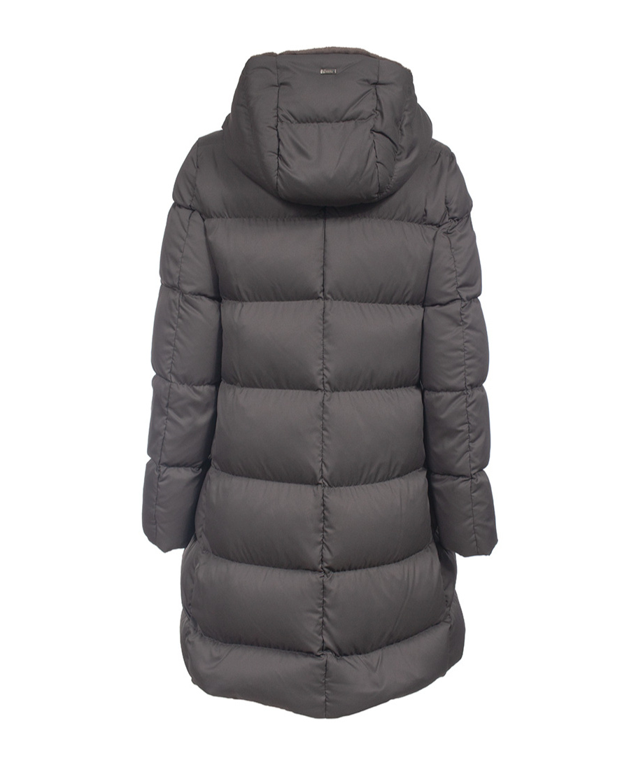 Herno Hooded Quilted Down Jacket In Gray